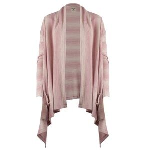 Salt Life Cardigan Sweater Pink White Draped Front Relaxed Fit Wrap Size XL